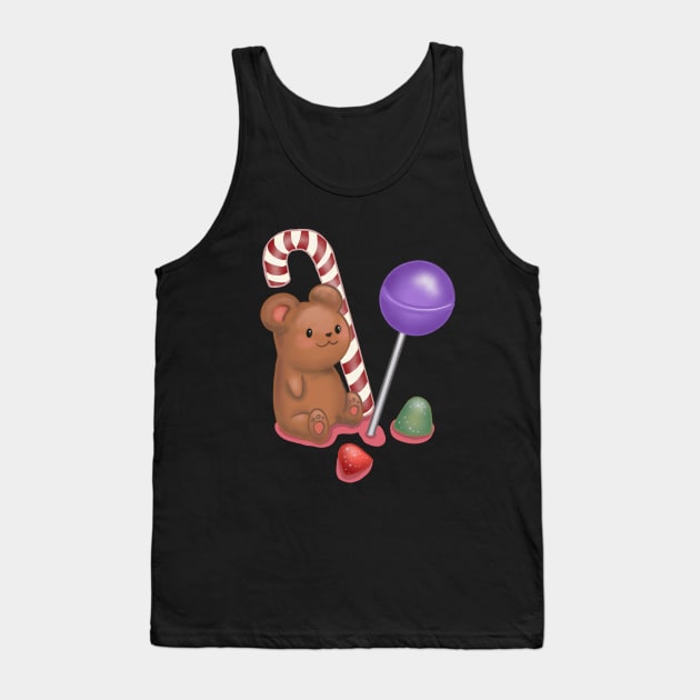 Cute Candy Bear Tank Top by rachelleybell